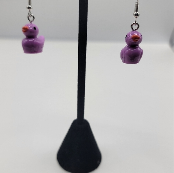 New Purple Duck Earrings - Picture 4 of 4